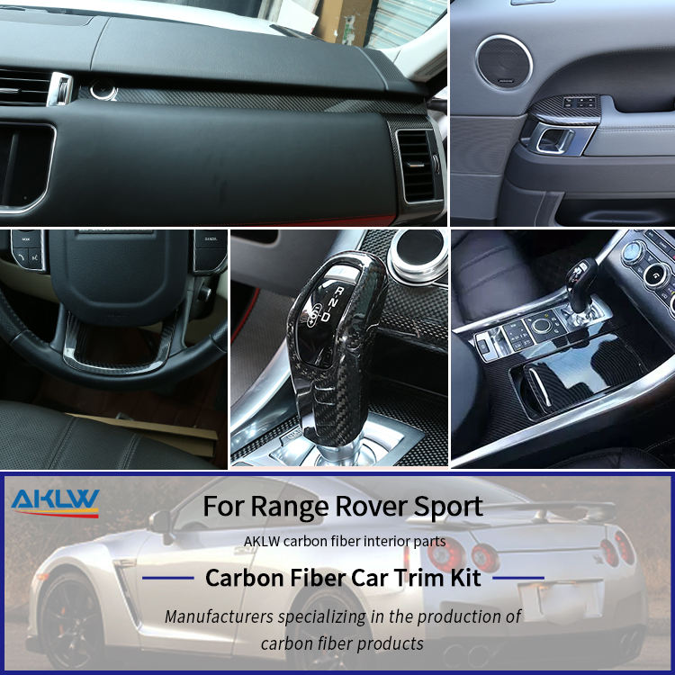 Real Carbon Fiber Center Co<i></i>nsole Gear Panel Cover for Land Rover Range Rover Sport 2018-2022 | AKLW